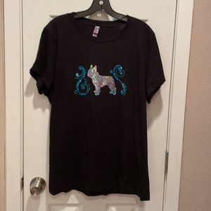 Black frenchie tee